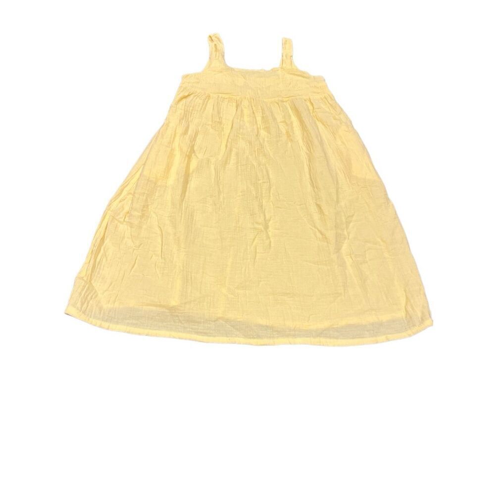 Stars Above Butter Yellow Cotton Gauze Boho Oversized Beach Dress size M